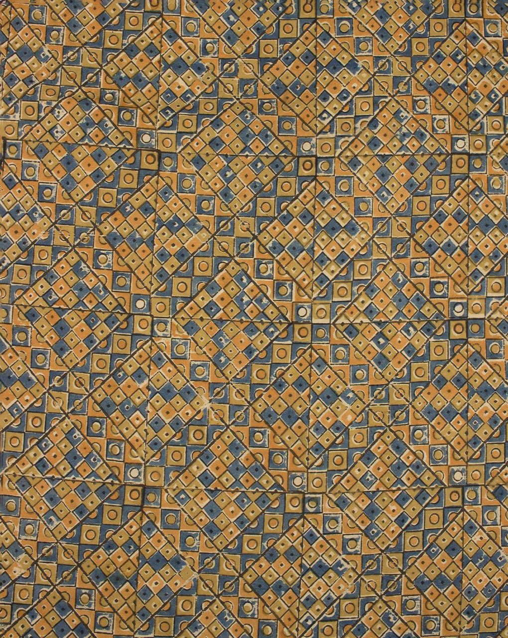 ( Pre Cut 95 CM ) Washed Kalamkari Hand Block Rayon Fabric