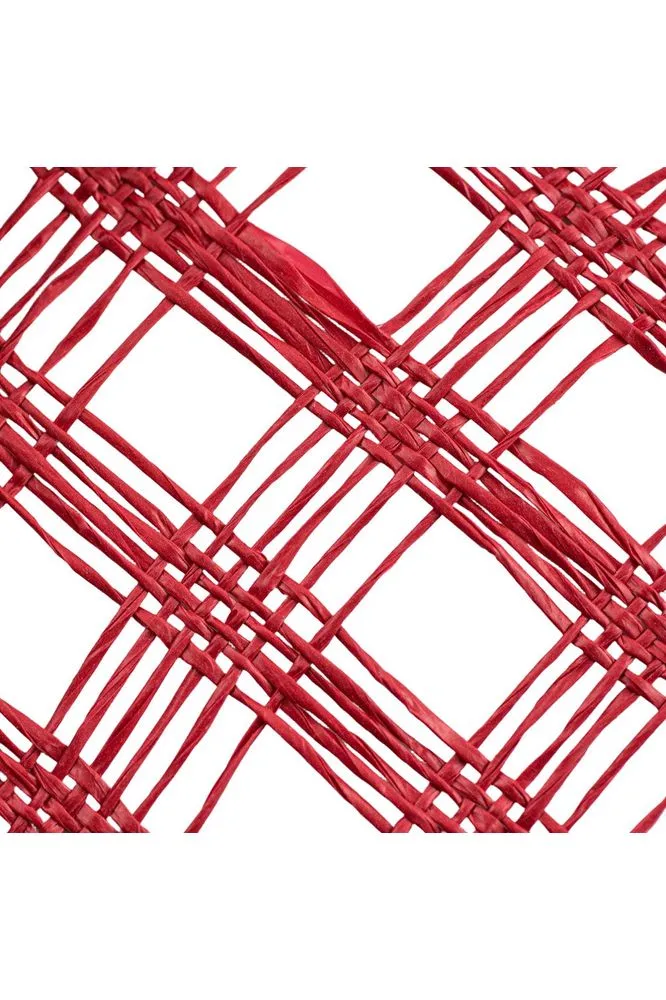 10" Poly Burlap Check Mesh Ribbon: Red