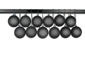 12 Pack 70mm 2.75" Matte Black Ball Ornament UV Coated with Wire