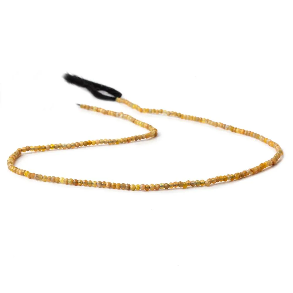 1.8mm Opaque Medium Golden Australian Opal micro faceted rondelle beads 12.5 inch 220 pieces AA