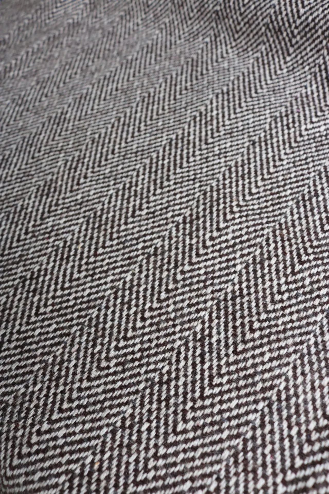 3YD PRECUT; Brown & Ivory Herringbone Wool Coating