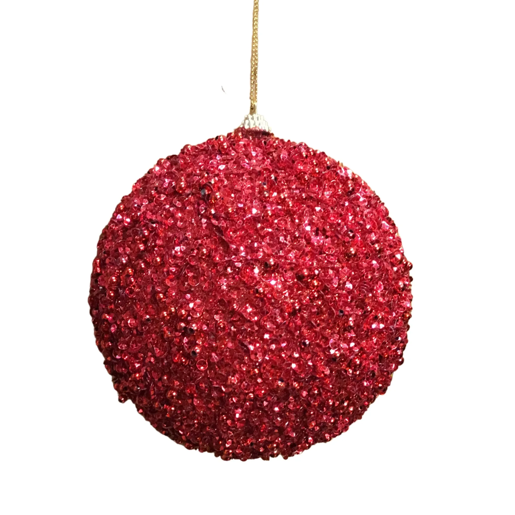 5.5" Dazzling Sequin/Bead Ball-Red | YK