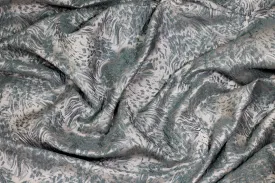 Abstract Metallic Cloqué Brocade - Blue Gray