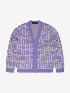 Acne Studios Kids Wool Knitted Cardigan in Purple