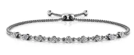 Adjustable Diamond And Chain Link Slider Diamond Bracelet with 0.84 ct.(finished) 3mm