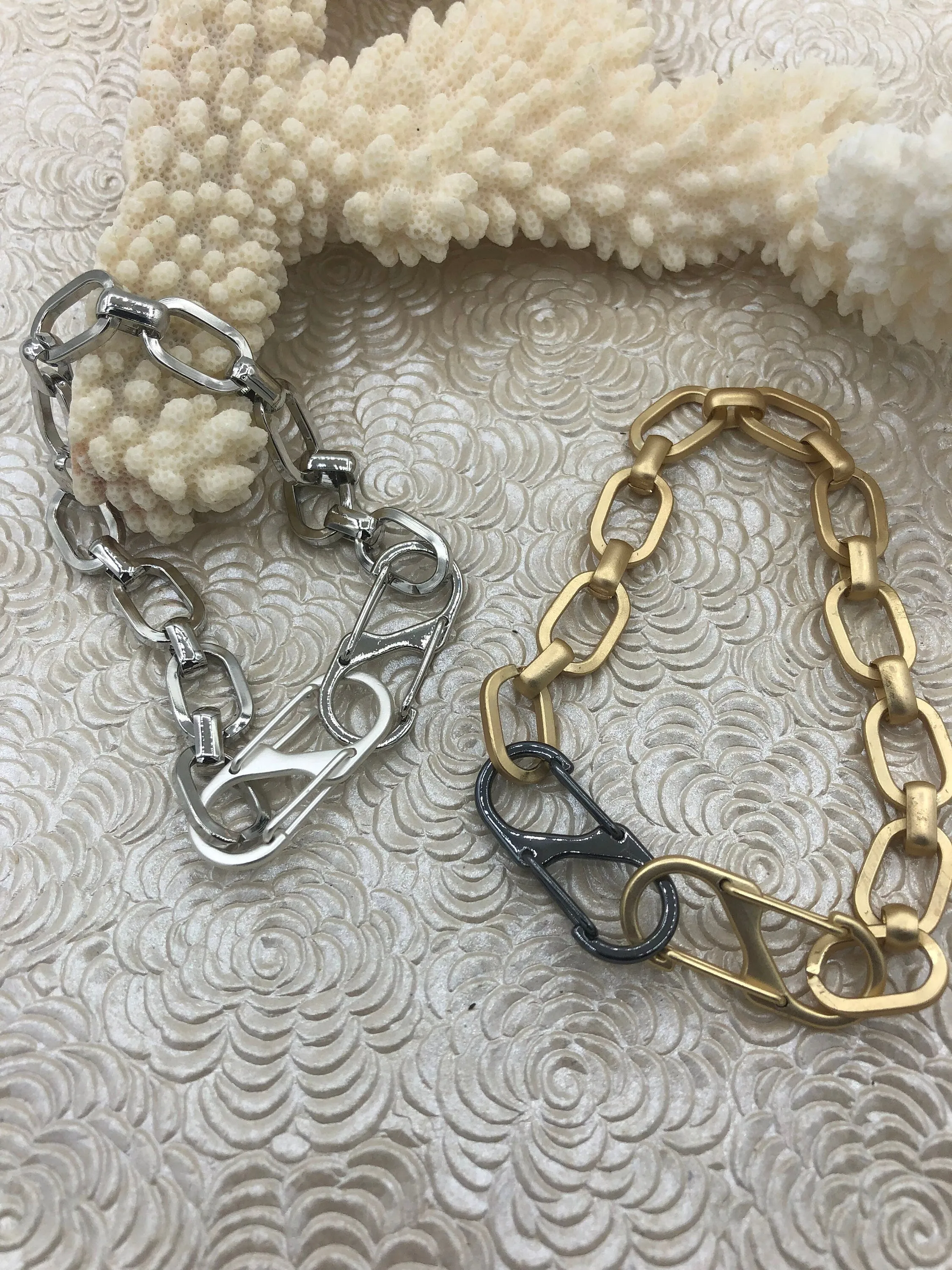 Alloy Spring Clasp, Double S Hook Spring Clasp. Easy Open Spring Gate, Gate Clasp, Necklace Building, Charm Holder, 32m x 14mm WHOLESALE