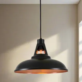 Alma Copper Pendant with Black Exterior - Mullan Lighting