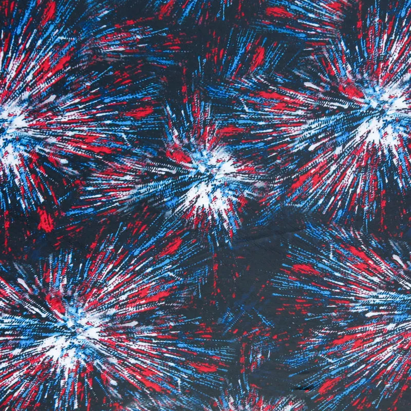 Americana Fireworks Poly Spandex Swimsuit Fabric