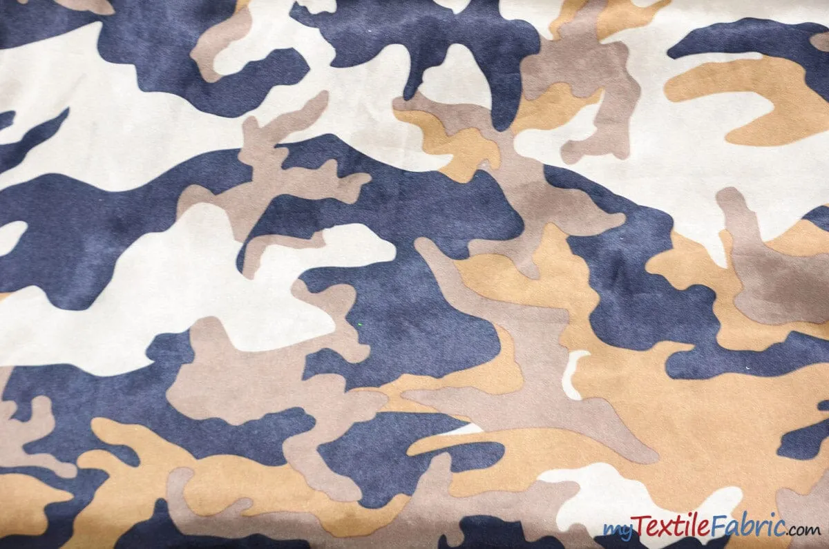 Army Camouflage Satin Print Fabric | Camo Charmeuse Satin | 60" Wide |