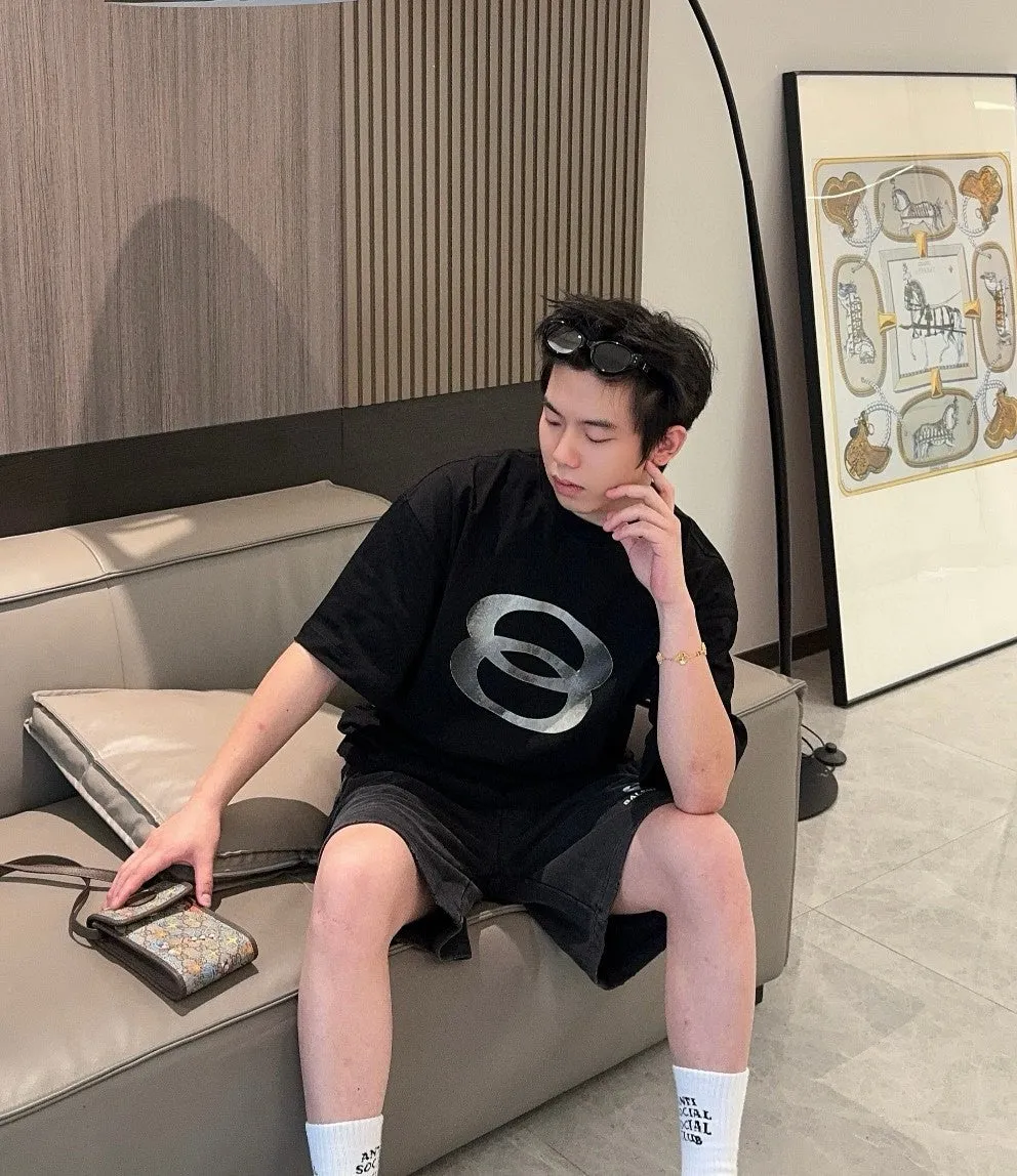 Balenciaga Grey Logo T-Shirt (Black)