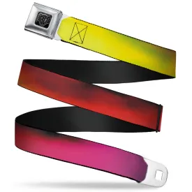 BD Wings Logo CLOSE-UP Full Color Black Silver Seatbelt Belt - BD Psychedelic Webbing