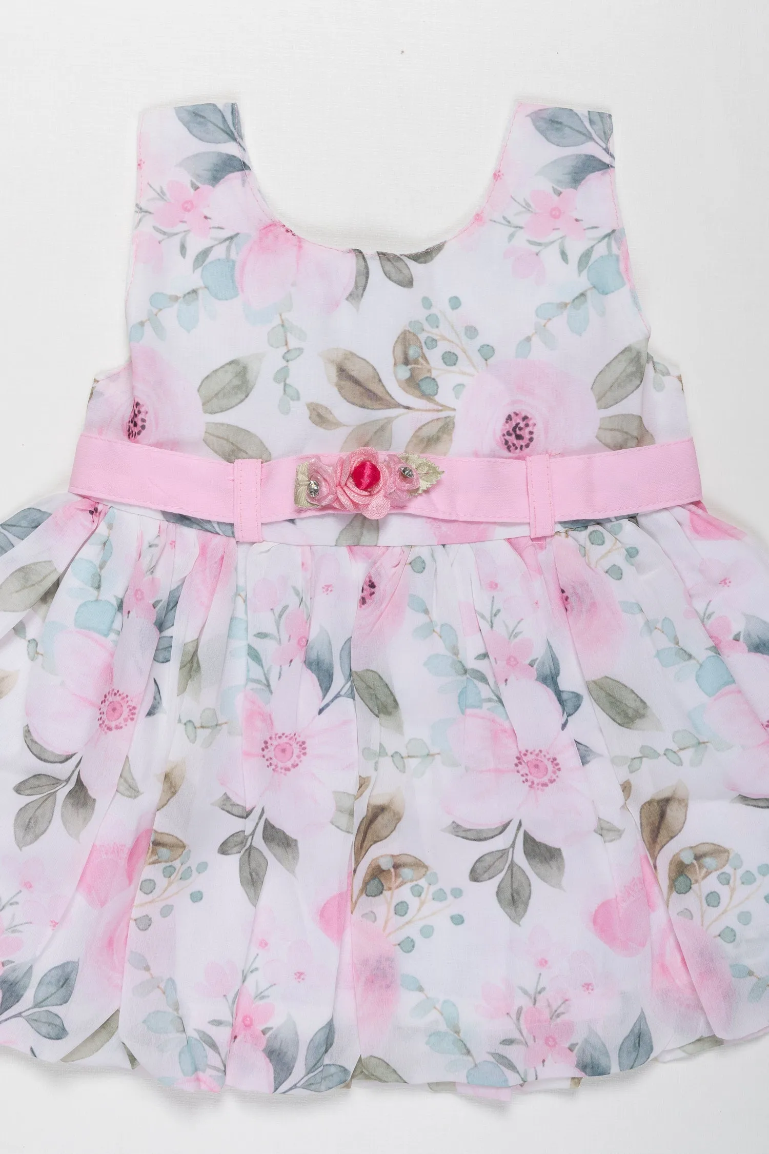 Blooming Elegance Floral Print Dress for Baby Girls - Pastel Perfection