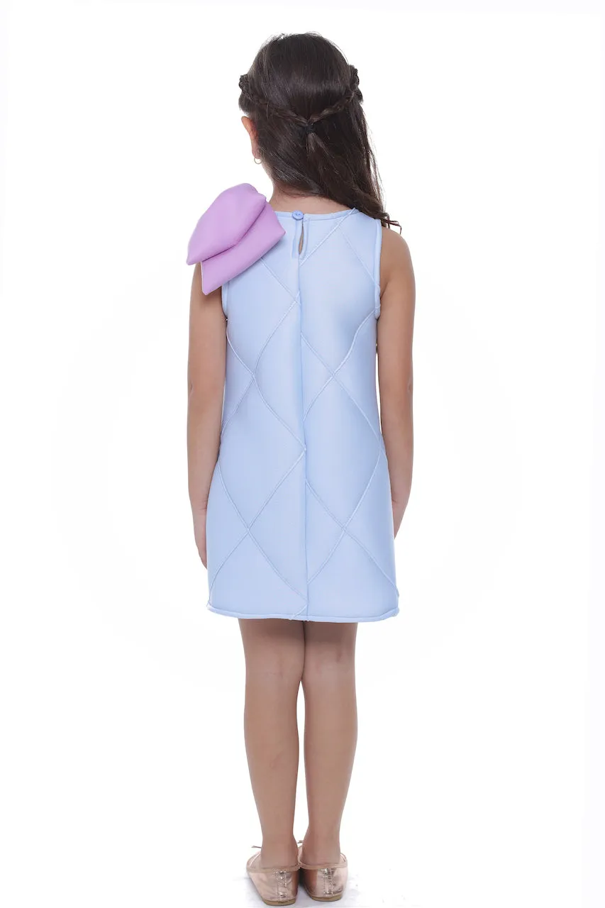 Blue Skylar Bow Dress