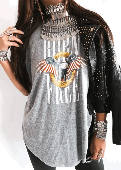 BORN FREE EAGLE SIDE SLIT TEE