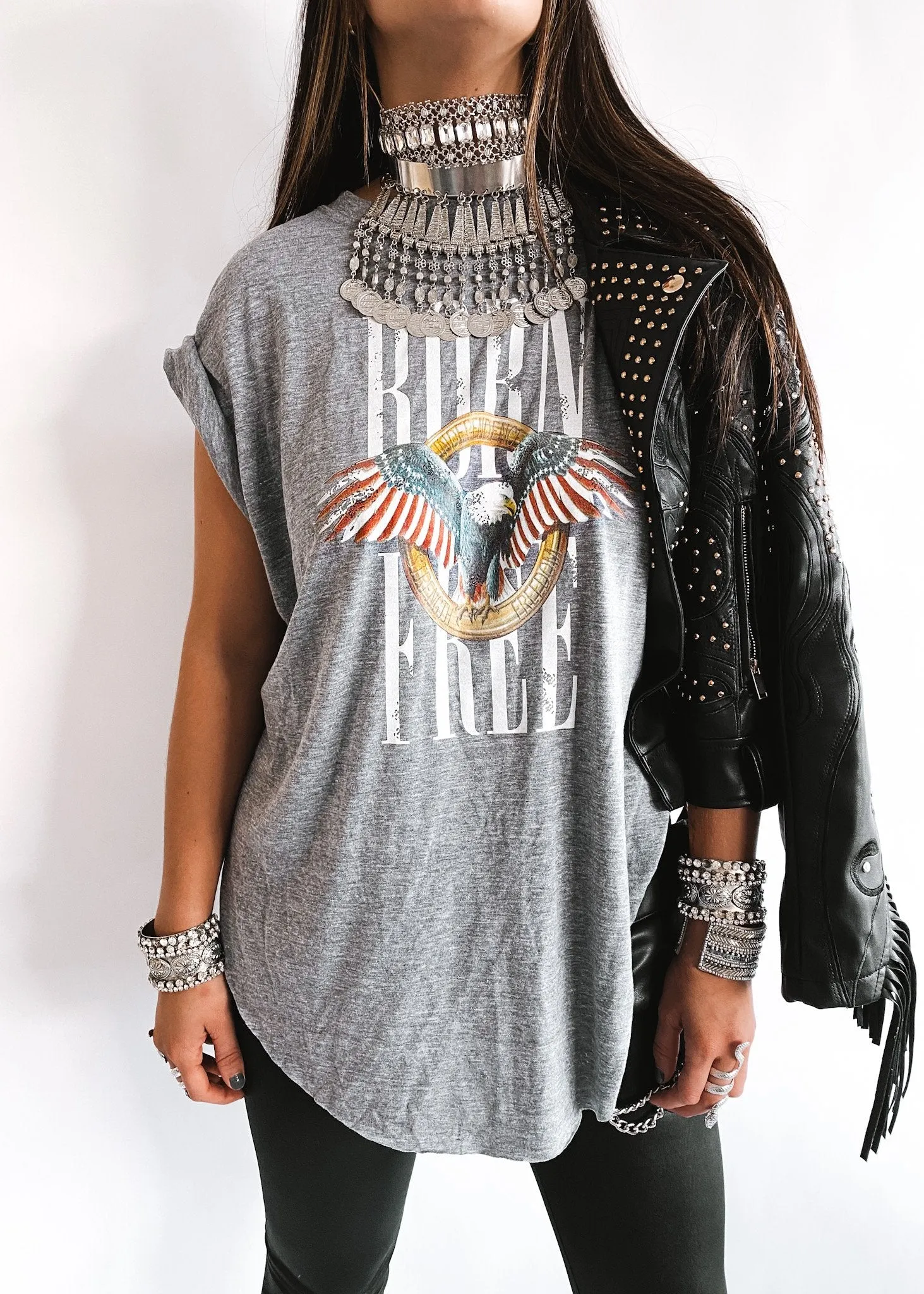 BORN FREE EAGLE SIDE SLIT TEE