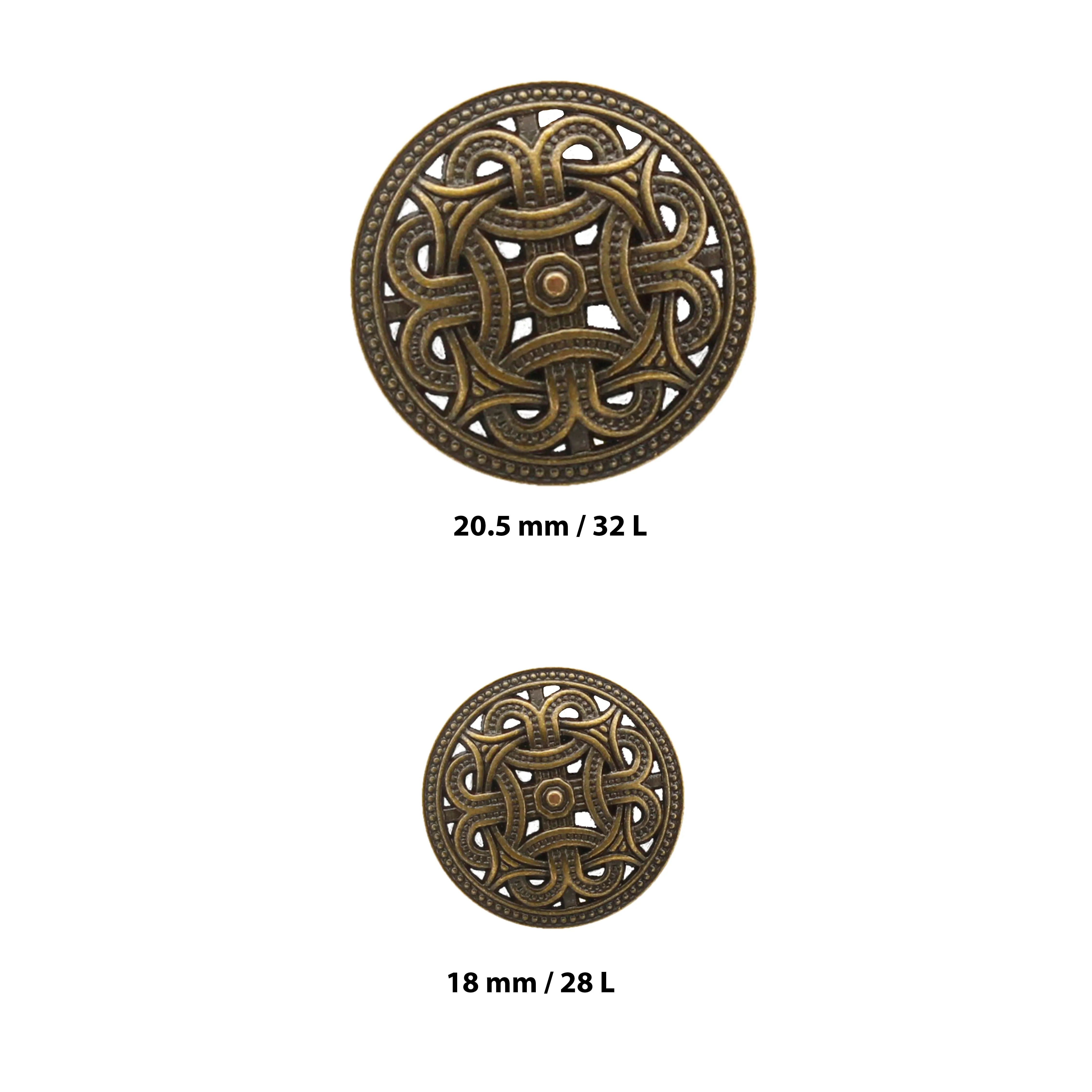 Braided Circle Metal Button(7 Big   7 Small)