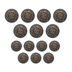 Braided Circle Metal Button(7 Big   7 Small)