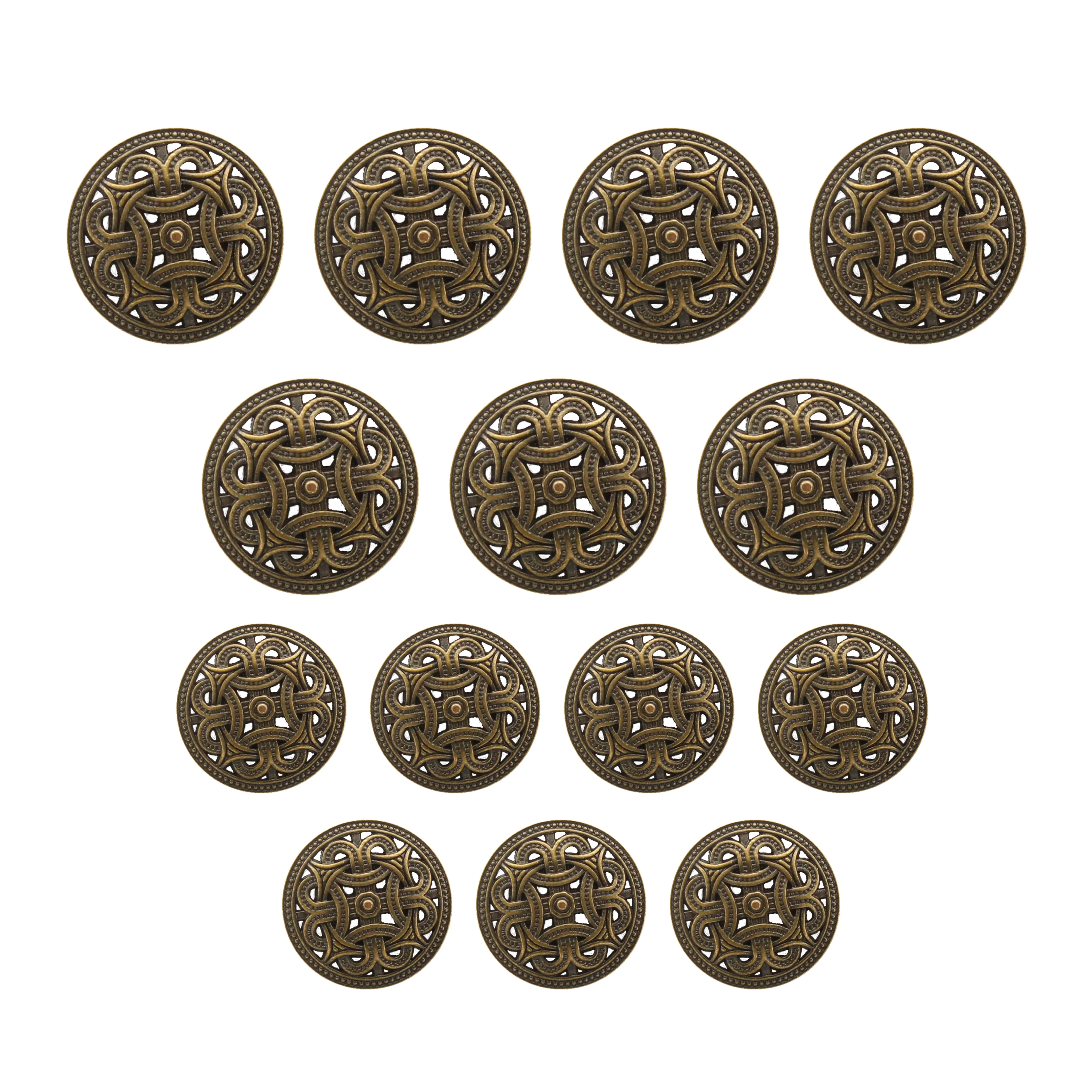 Braided Circle Metal Button(7 Big   7 Small)