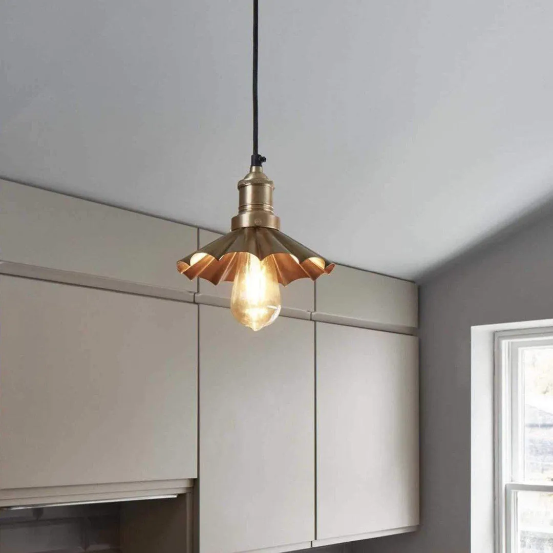 Brooklyn Umbrella Pendant Light - Brass - 8 inch - Industville