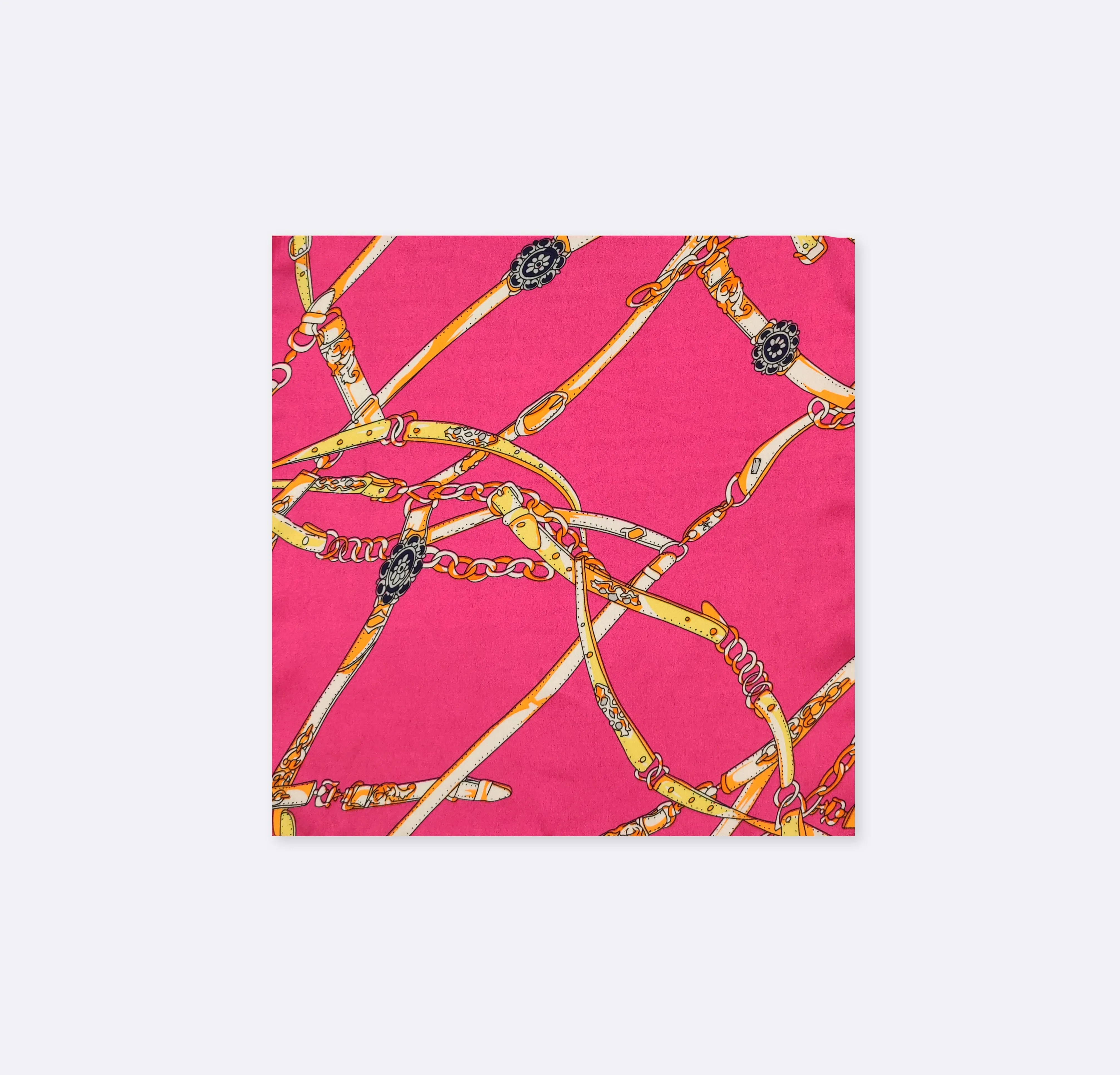 Chains and Straps (Pink) - Silk Pocket Squares