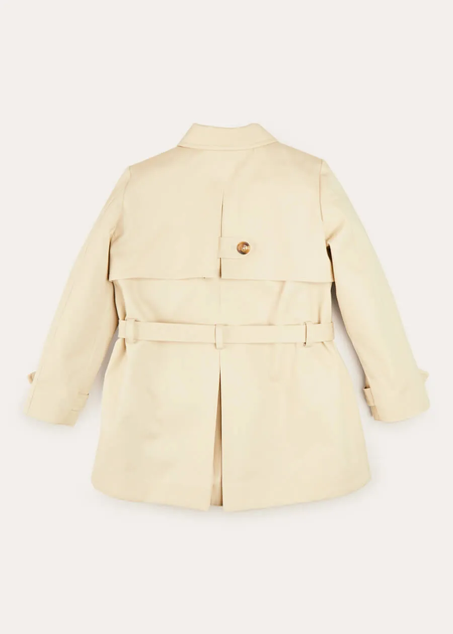 Check Lined Trench Coat In Beige (4-10yrs)