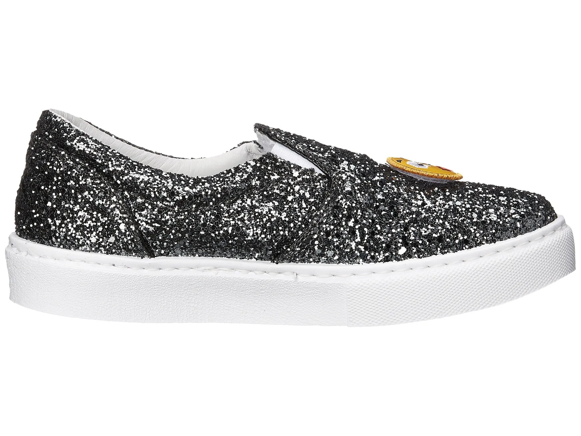 Chiara Ferragni Women's Gray Sparkle Emoji Slip-on Sneaker