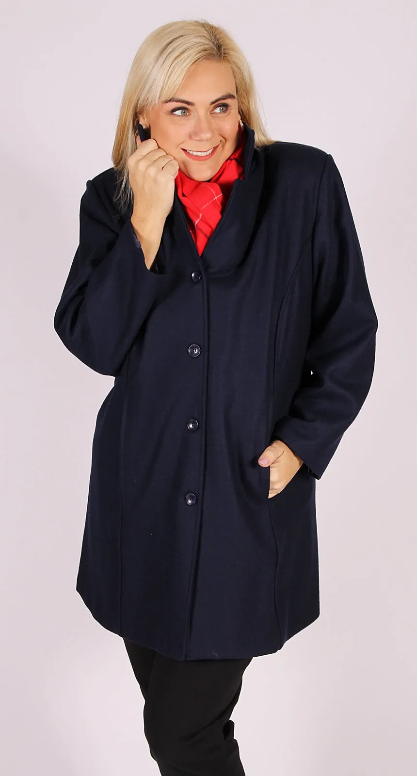 Classic Woollen Coat Navy