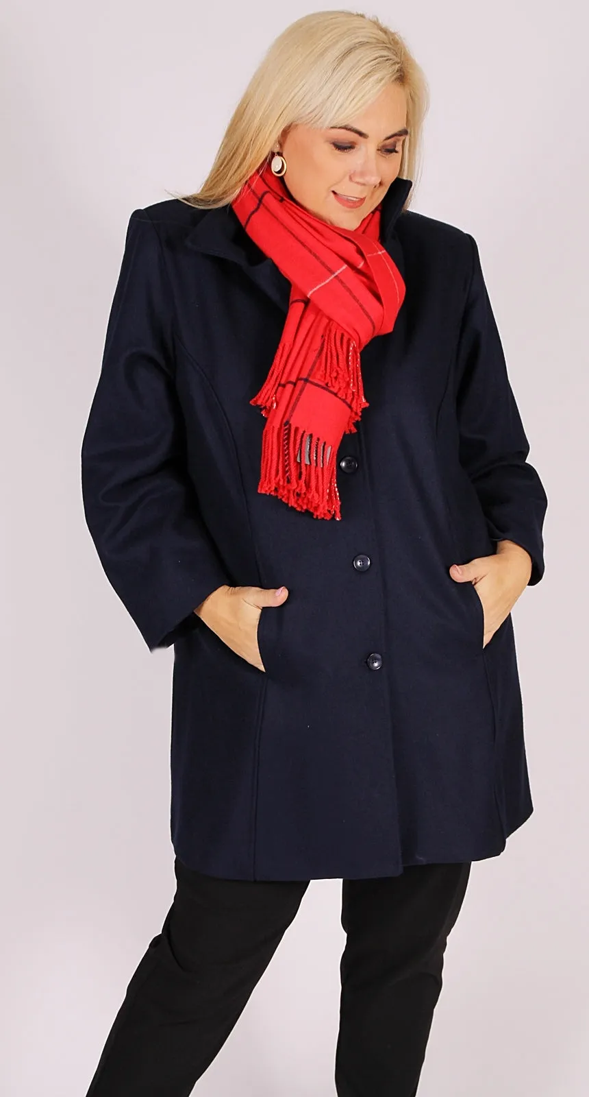 Classic Woollen Coat Navy