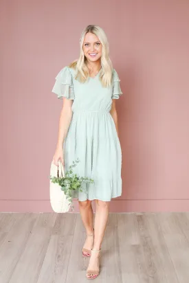 Elisa Swiss Dress in Sage