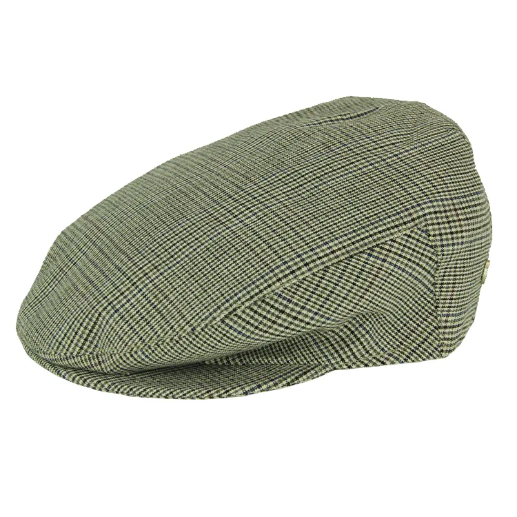 Fléchet Italian Cotton Fine Check Cap - Beige