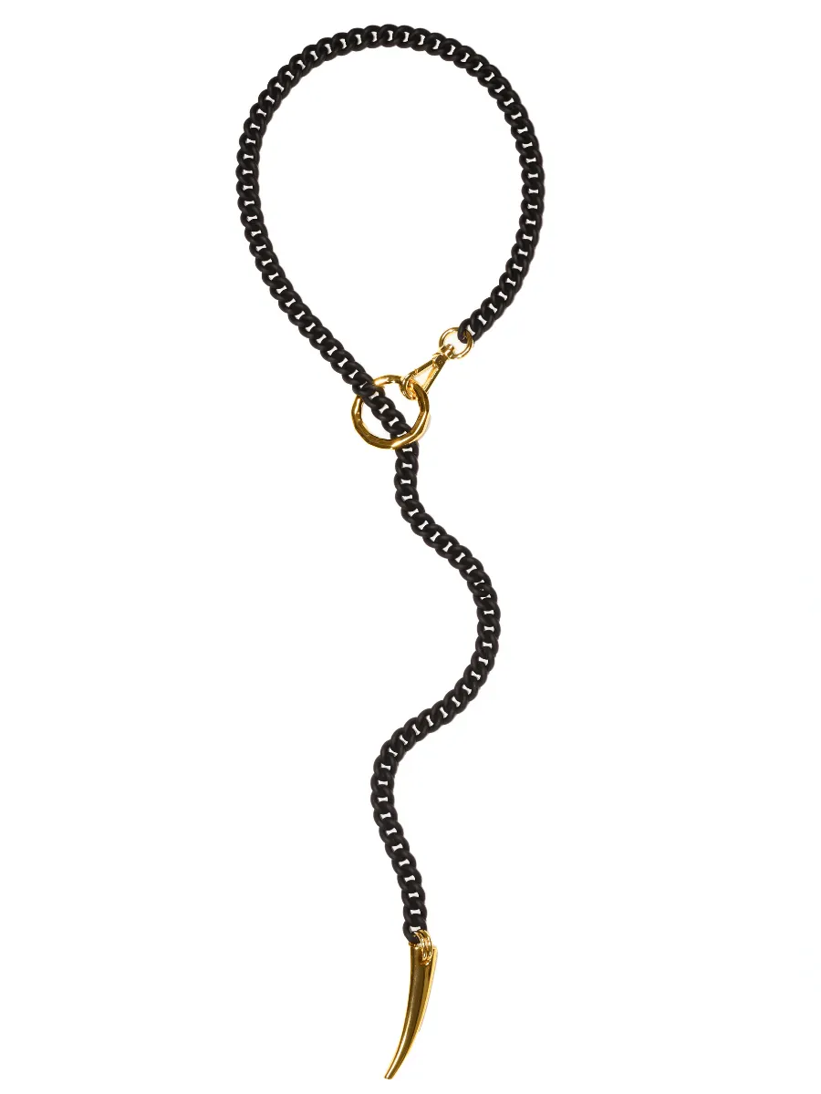 FORBIDDEN Necklace - Black Matte & Gold