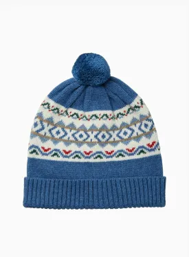 Frankie Beanie in Denim Blue Fair Isle