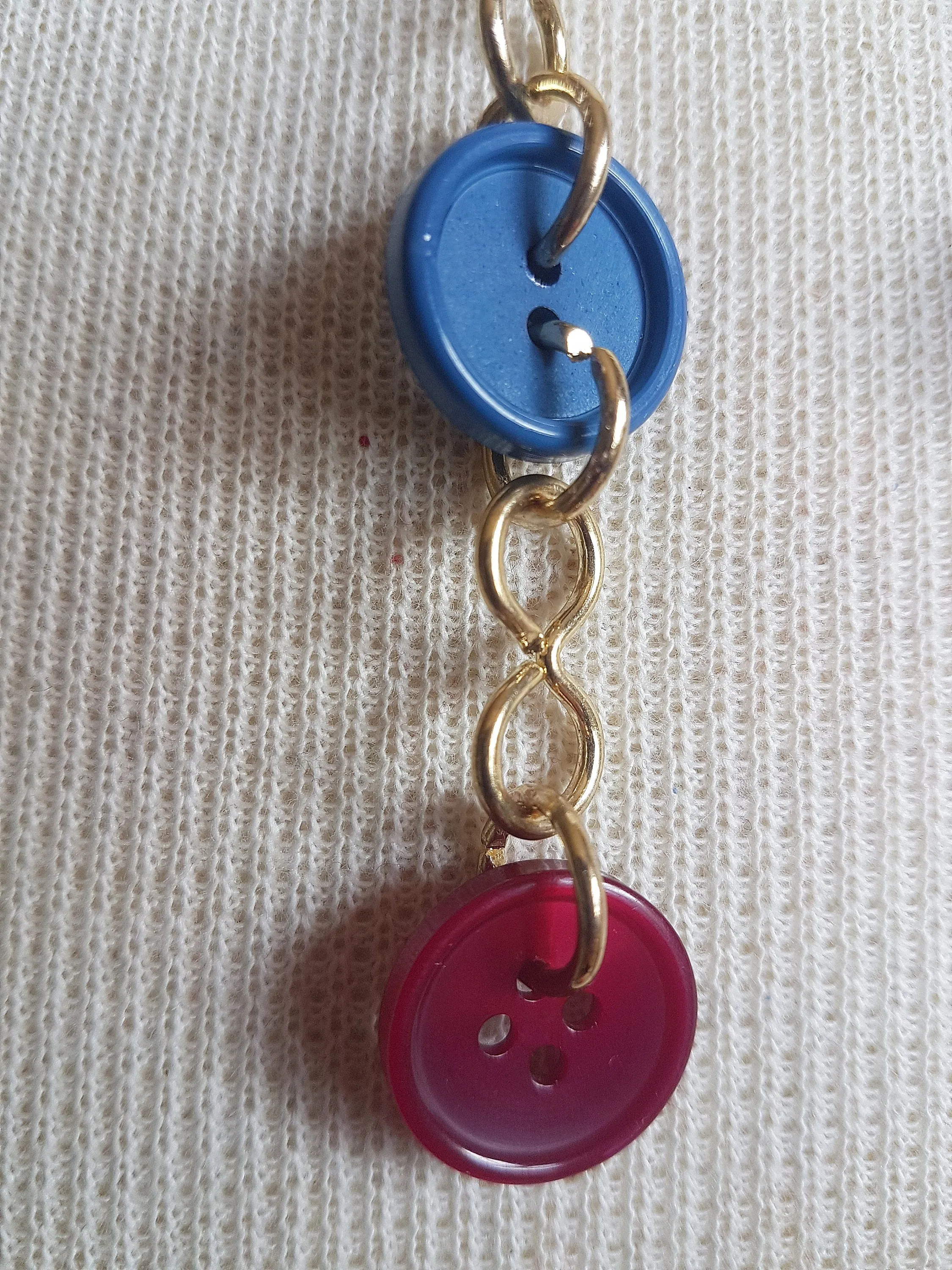 Gold Buttons Upcycle Dangle Earrings