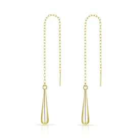 Gold Plated Sterling Silver Teardrop Thread Earrings