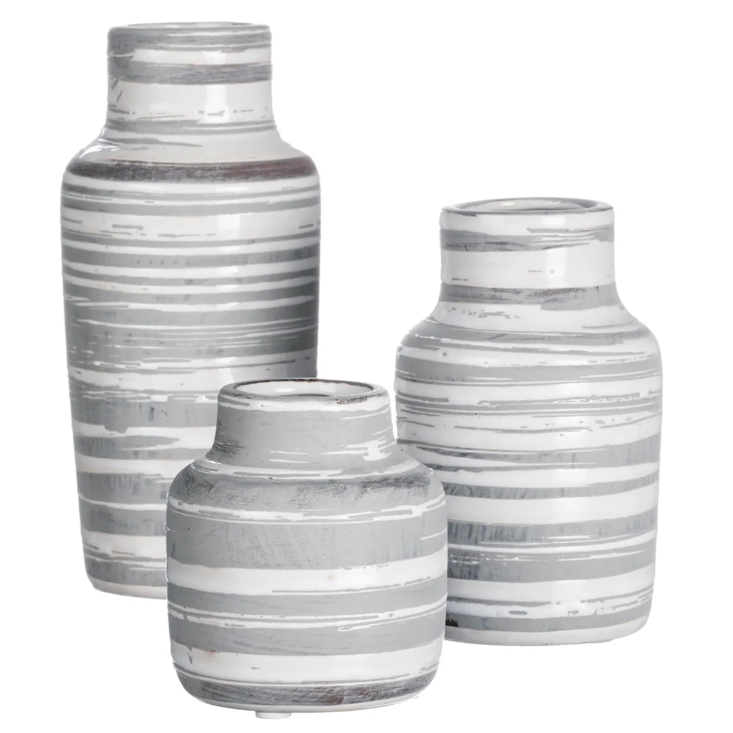 Gray Horizon Bottle Vases - Set of 3