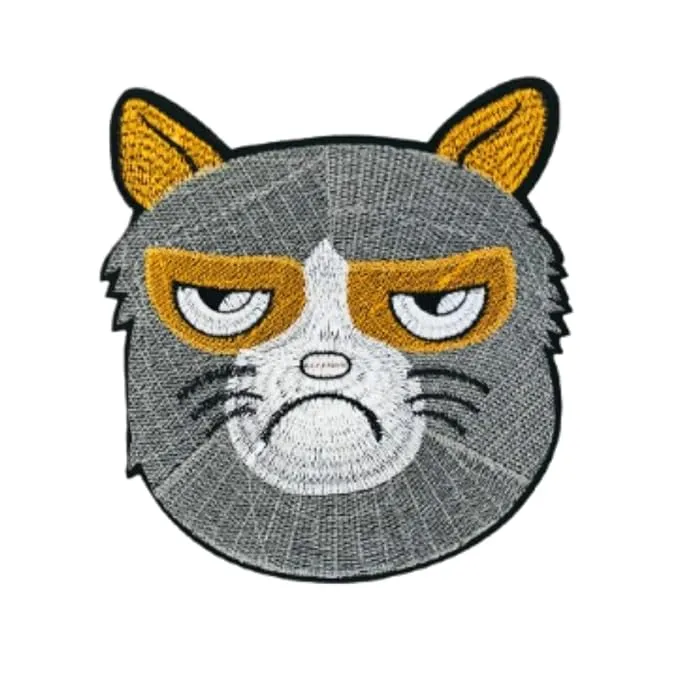 Grumpy Cat Embroidered Sew Patch