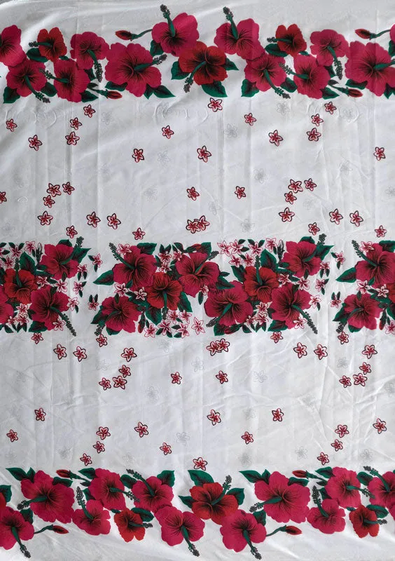 Hibiscus Triple Border Fabric | Polyester