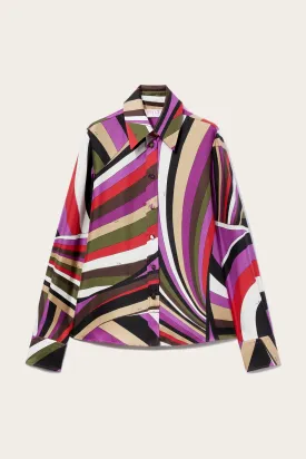 Iride-Print Silk-Twill Shirt