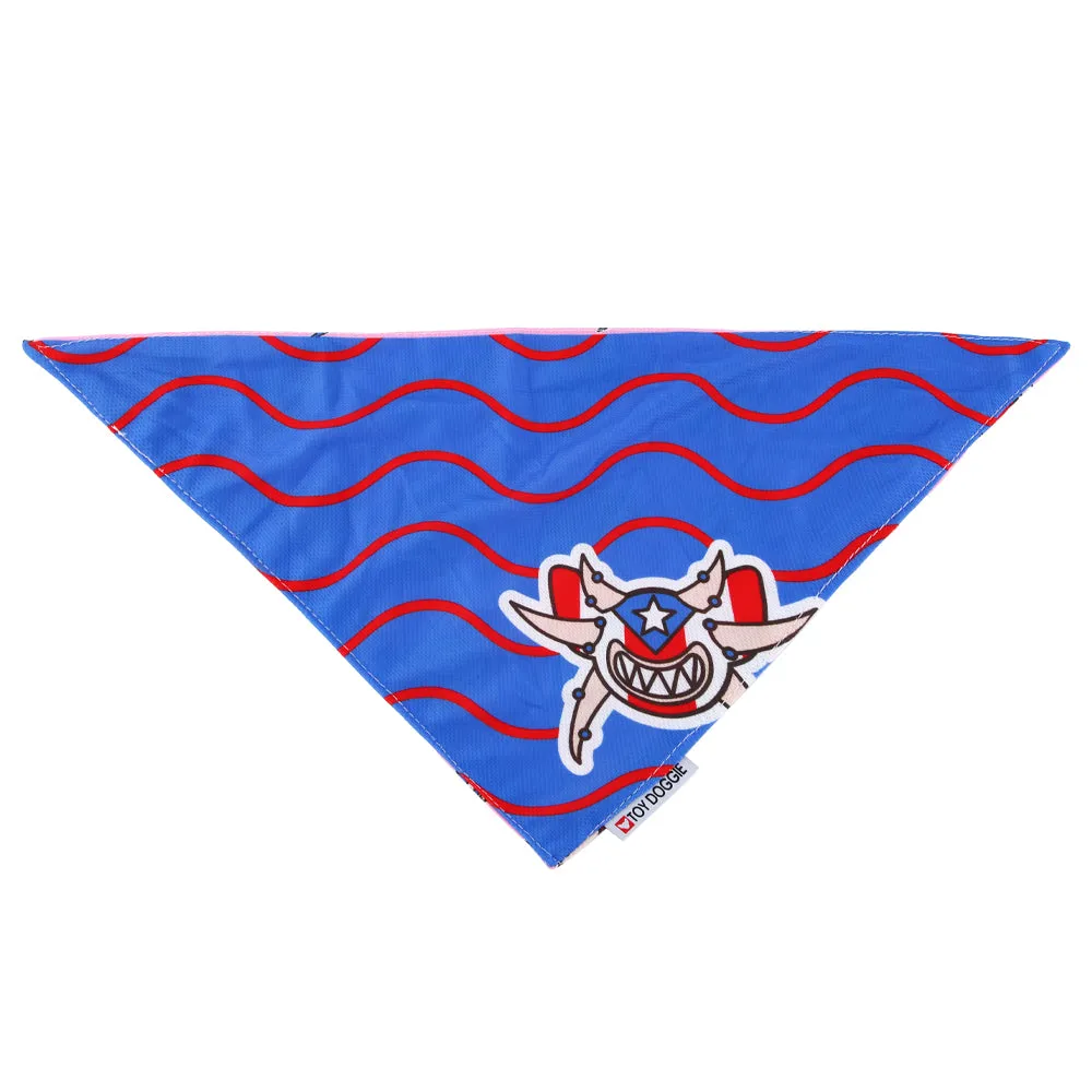 Jibaro Vejigante Mask Reversible Dog Bandana | Perrandeo Jibaro Pawtriotico