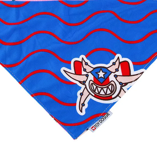 Jibaro Vejigante Mask Reversible Dog Bandana | Perrandeo Jibaro Pawtriotico