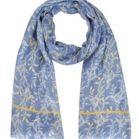 Light Blue Underwater Leaves Scarf