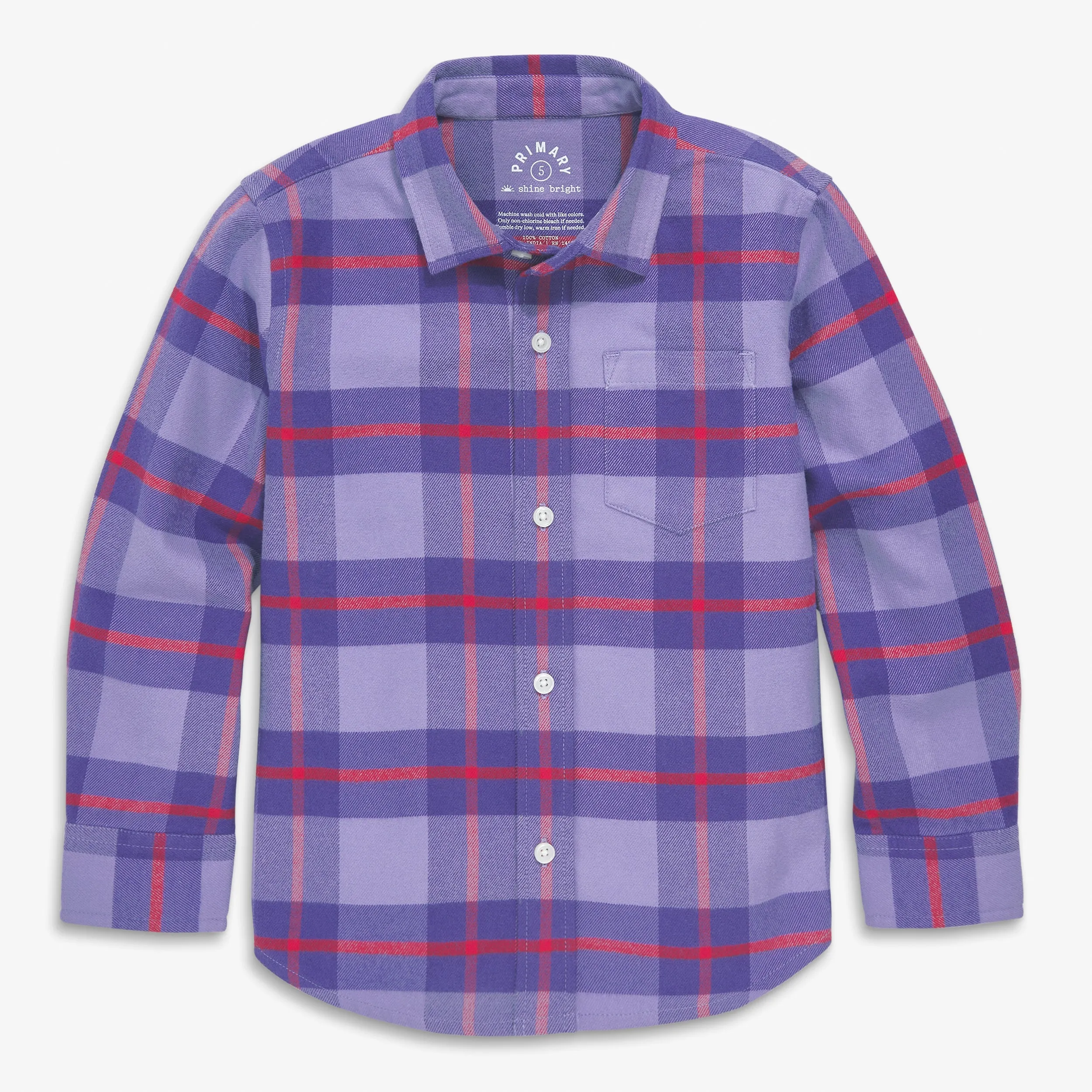 Long sleeve flannel plaid button down