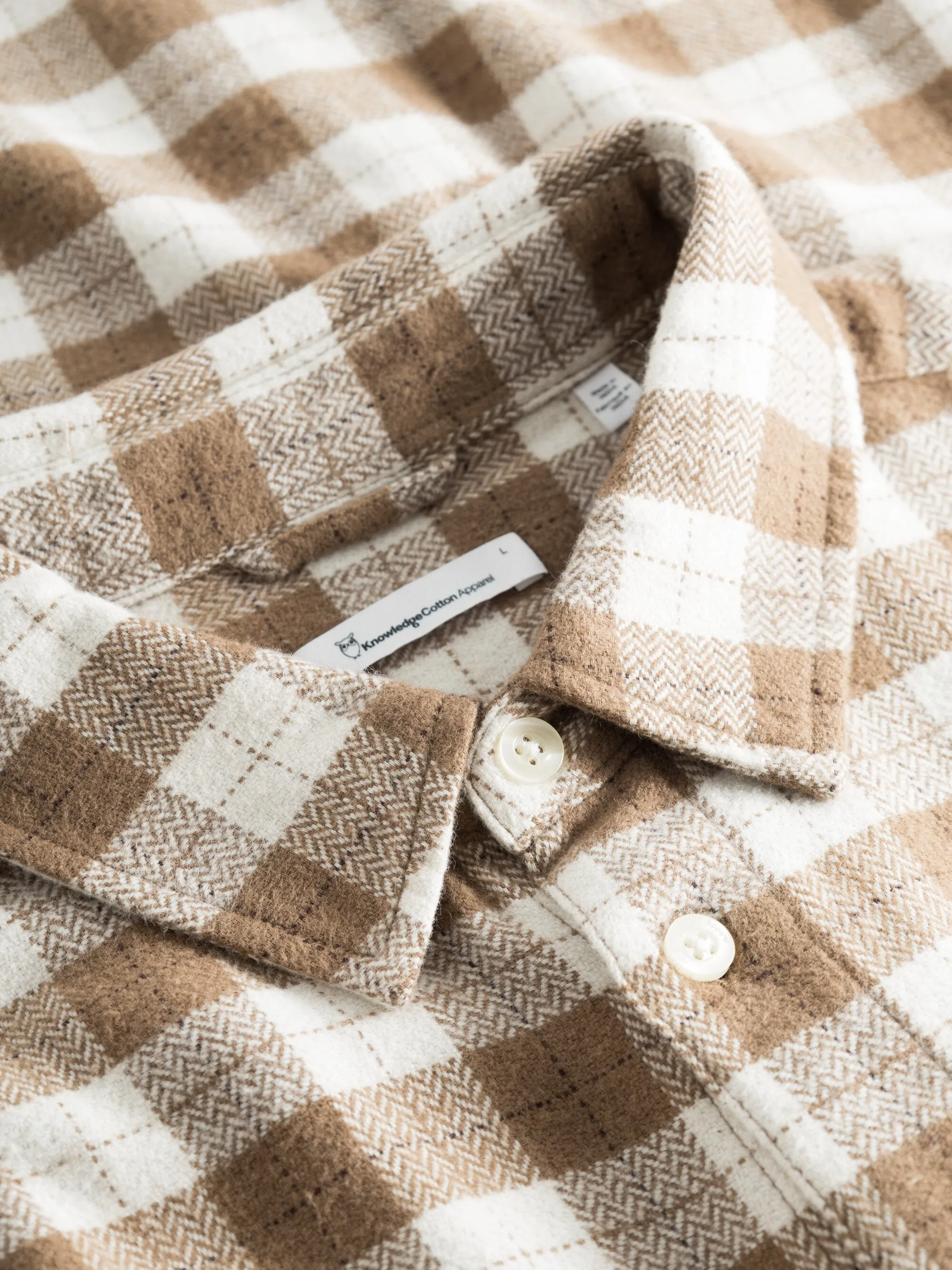 Loose fit checkered shirt - Beige check