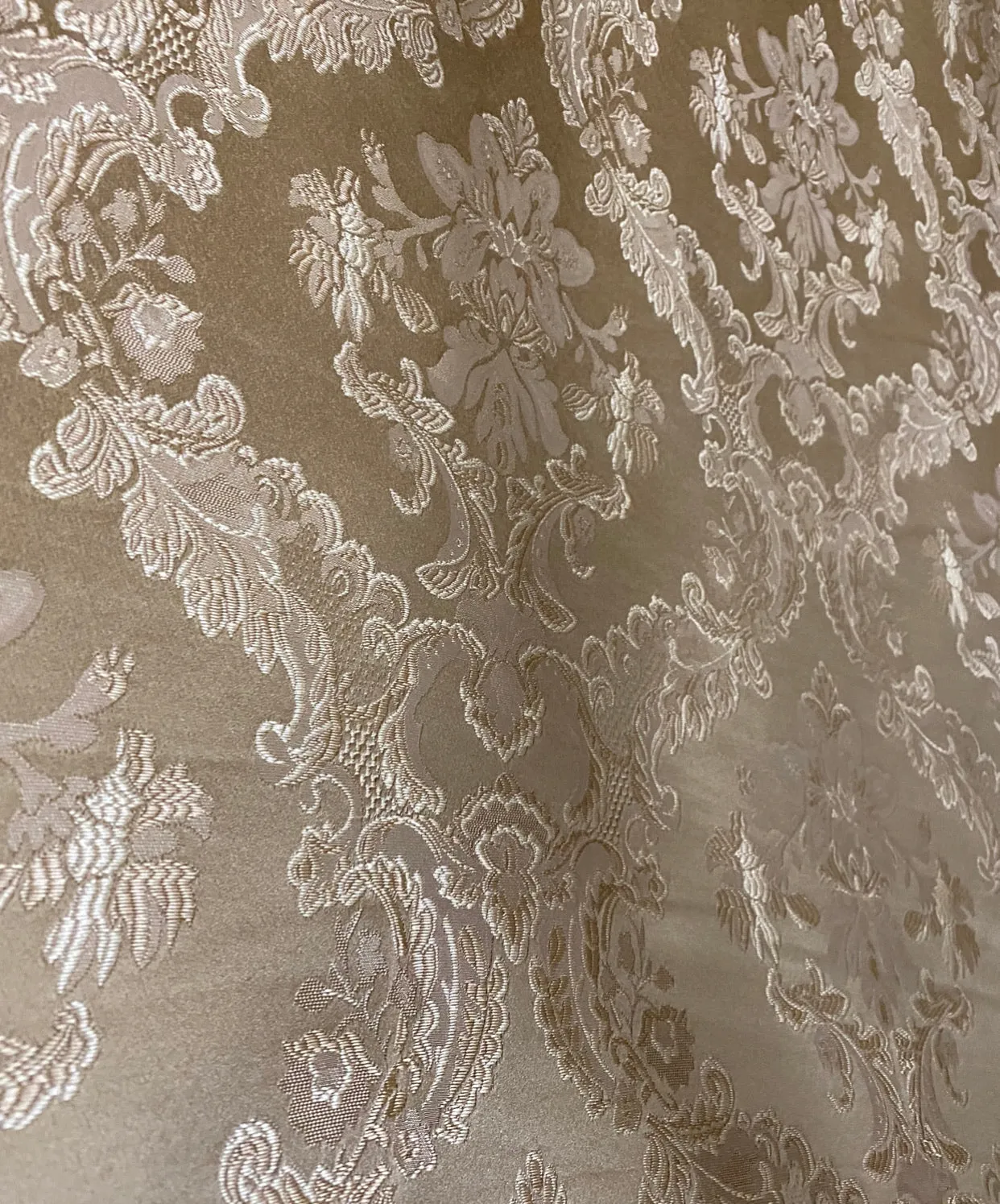 Lucas Satin Medallion Jacquard Gold Fabric