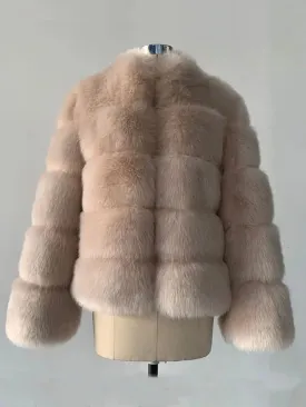 Luxury Faux Fox Fur Coat