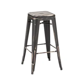 Matte Black Gold Tolix Bar Stool