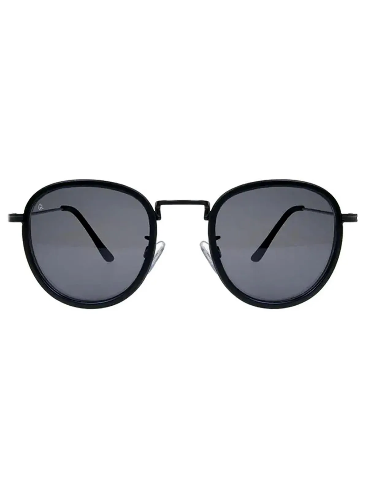 Matte Black Polarised Round Retro Sunglasses