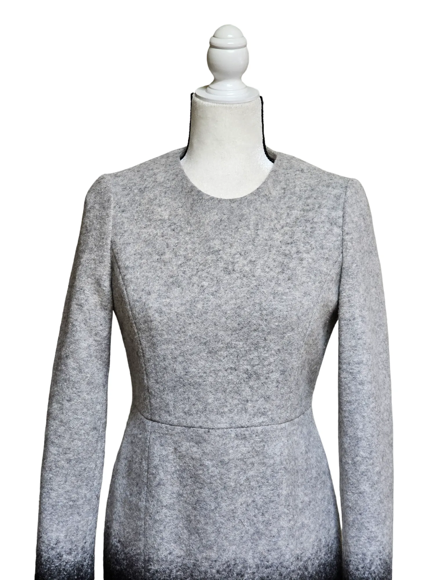 MAZZA Collezioni Gray and Black Ombre Wool Dress