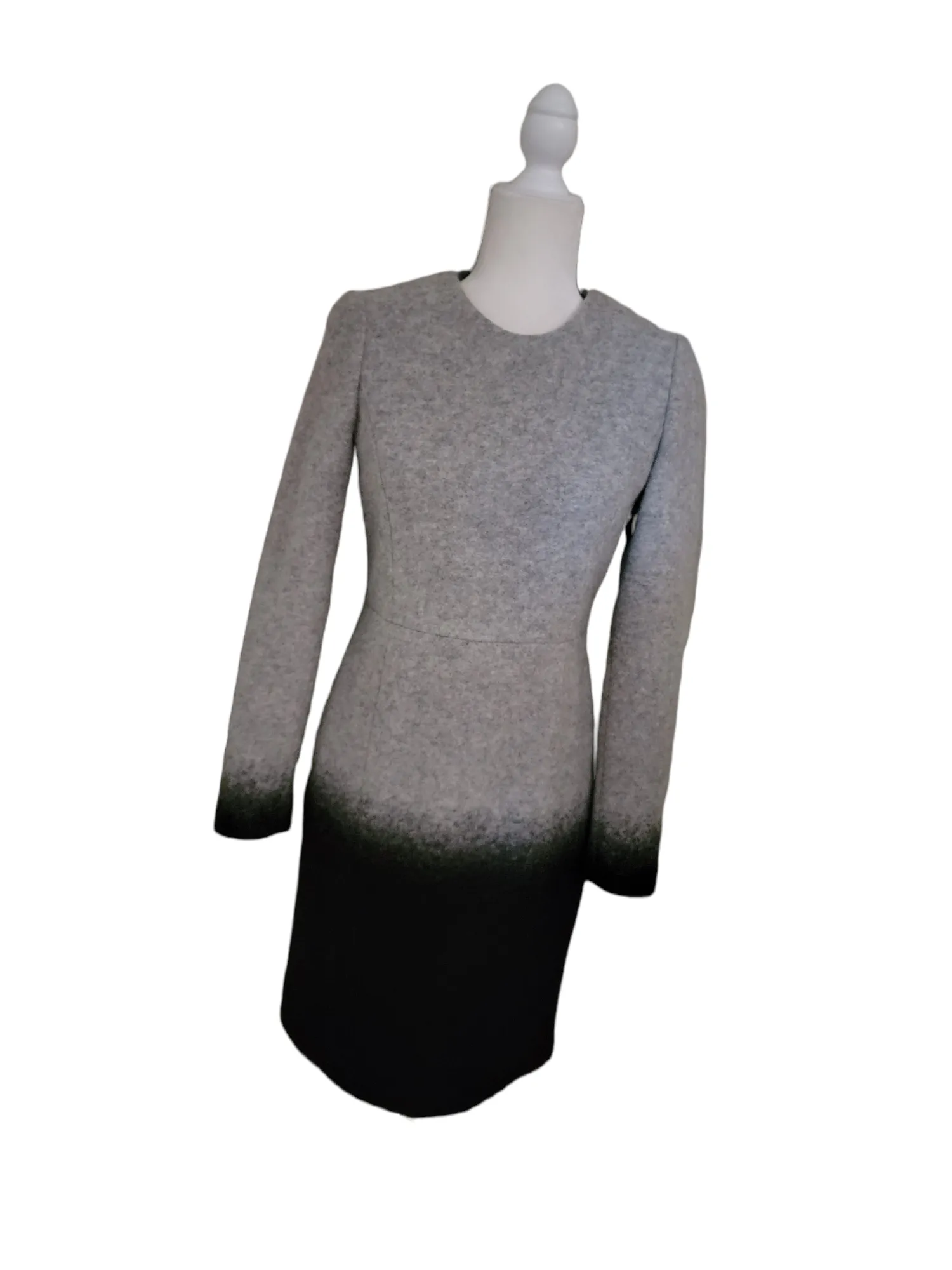 MAZZA Collezioni Gray and Black Ombre Wool Dress