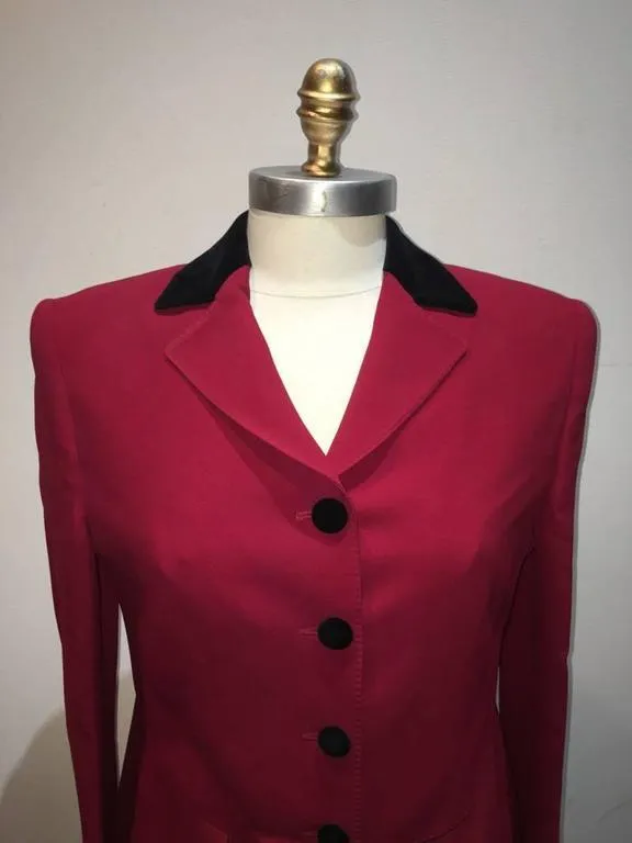 Moschino Couture Vintage Black and Red Women's Blazer Size 12